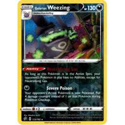 Rebel Clash - 113/192 - Galarian Weezing - Reverse Holo