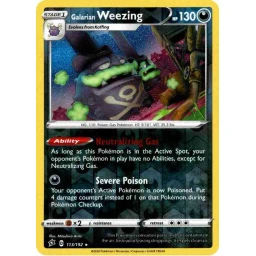 Rebel Clash - 113/192 - Galarian Weezing - Reverse Holo