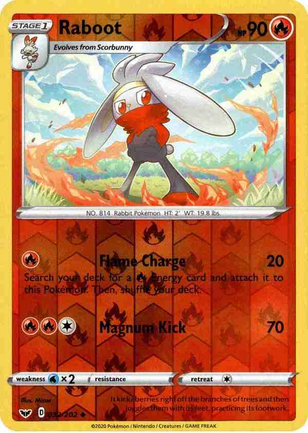 Sword & Shield - 032/202 - Raboot - Reverse Holo