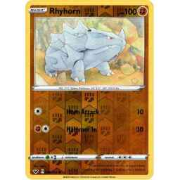 Sword & Shield - 096/202 - Rhyhorn - Reverse Holo
