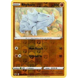 Sword & Shield - 096/202 - Rhyhorn - Reverse Holo