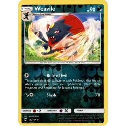 Burning Shadows - 086/147 - Weavile - Reverse Holo