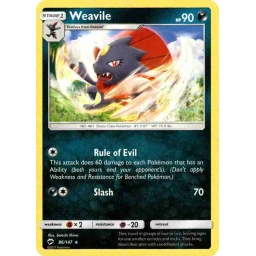 Burning Shadows - 086/147 - Weavile - Rare