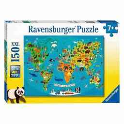 Puslespill - Ravensburger: Verdenskart - 150 brikker