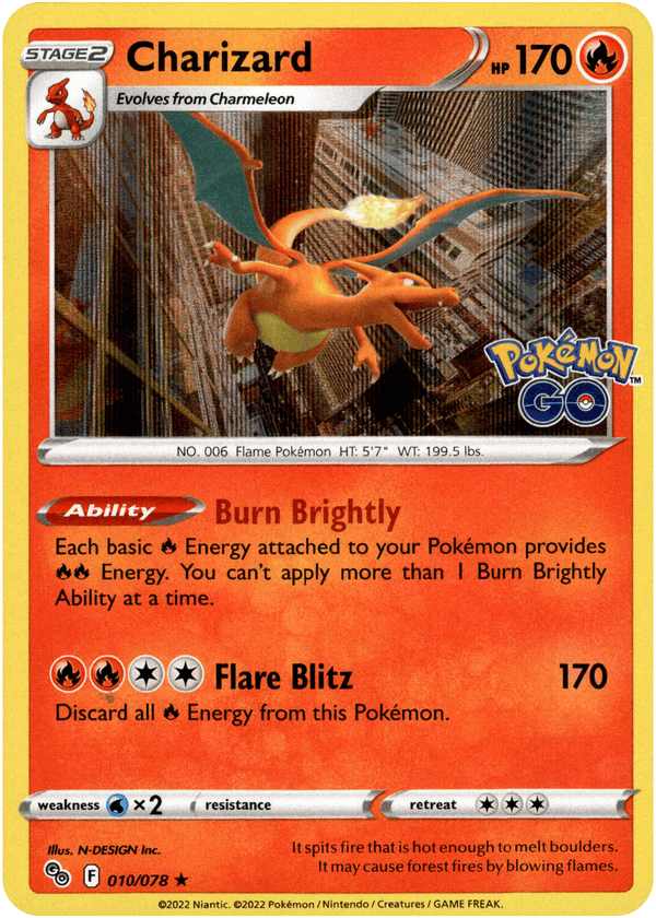 Pokemon Go - 010/078 - Charizard - Holo Rare