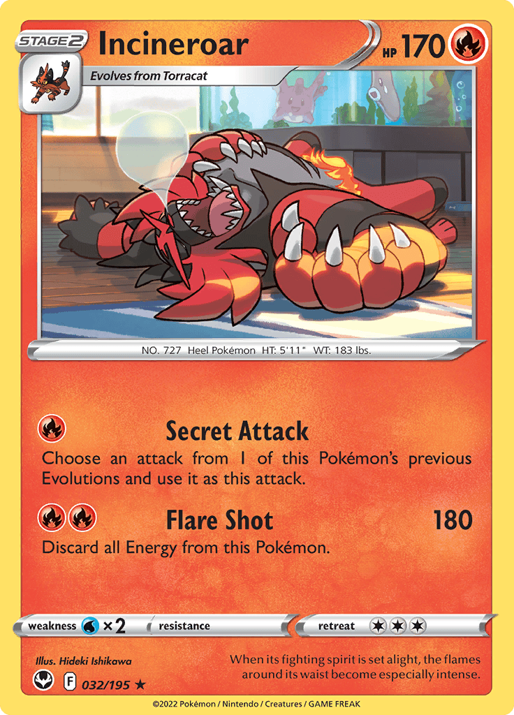 Silver Tempest - 032/195 - Incineroar - Reverse Holo