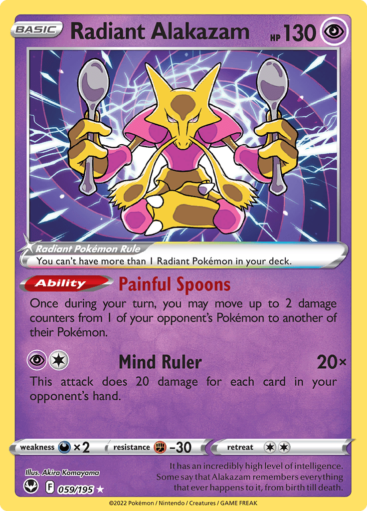 Silver Tempest - Pokémon - Graded Card Radiant Alakazam - 059/195 - UCG 10  - from newest set! - 2022 - Catawiki