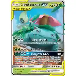 Team Up - 001/181 - Celebi & Venusaur GX (Moderately Played)