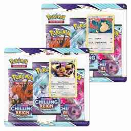 Pokemon Chilling Reign Snorlax + Eevee Blister 3-Pack Bundle