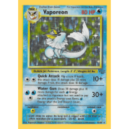 Jungle - 12/64 - Vaporeon - Holo (Moderately Played)
