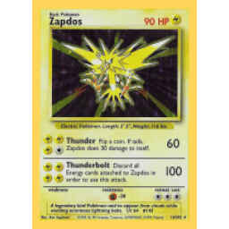 Base Set - 016/102 - Zapdos - Holo (Heavily Played)