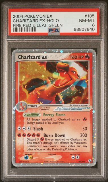 [Tradable] PSA 8 Near Mint - 2004 Pokemon EX Fire Red & Leaf Green Charizard ex #105