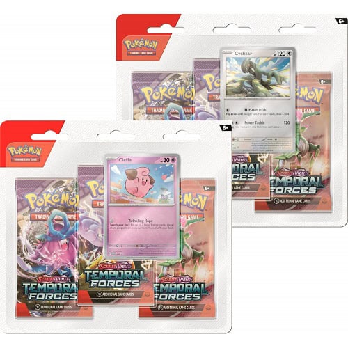Pokemon Temporal Forces Cleffa + Cyclizar Blister 3-Pack Bundle