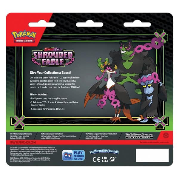Pokemon Shrouded Fable Pecharunt 3-Pack Blister - Bilde 2