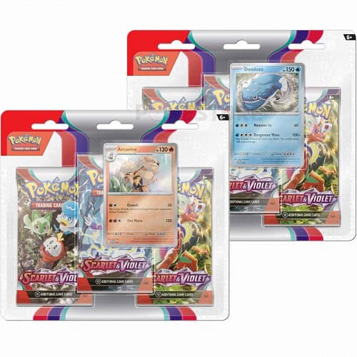 Pokemon Scarlet & Violet Arcanine + Dondozo Blister 3-Pack Bundle