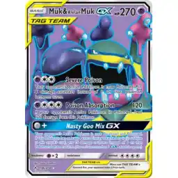 Unbroken Bonds - 196/214 - Muk & Alolan Muk GX (Near Mint -)
