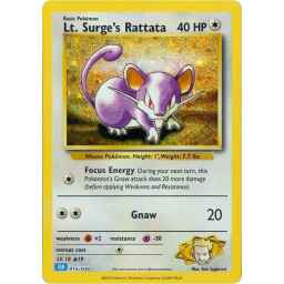 TCG Classic Collection - 015/034 - Lt. Surge's Rattata - Holo