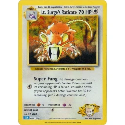 TCG Classic Collection - 016/034 - Lt. Surge's Raticate - Holo