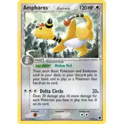 EX: Dragon Frontiers - 001/101 - Ampharos (delta species) - Holo