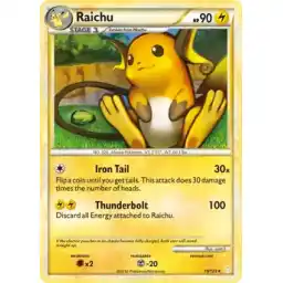 HeartGold & SoulSilver - 010/123 - Raichu - Holo Rare (Heavily Played)