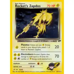 Gym Challenge - 015/132 - Rocket's Zapdos - Holo (Lightly Played)