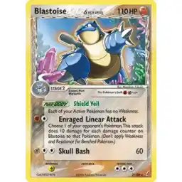 EX Crystal Guardians - 002/100 - Blastoise (delta species) - Holo Rare (Lightly Played)