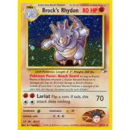 Gym Heroes - 002/132 - Brock's Rhydon - Holo (Damaged)