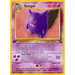 Fossil - 20/62 - Gengar - 1st Edition (Heavily Played)