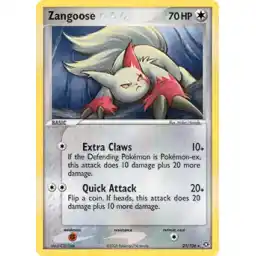 EX Emerald - 21/106 - Zangoose - Rare (Moderately Played)
