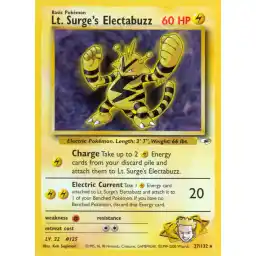 Gym Heroes - 027/132 - Lt. Surge's Electabuzz (lv 22) - Rare
