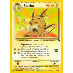 Fossil - 29/62 - Raichu - Rare (Heavily Played)