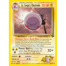 Gym Challenge - 052/132 - Lt. Surge's Electrode (Near Mint -)