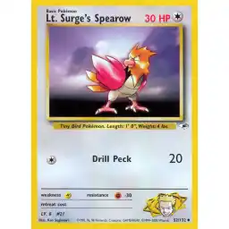 Gym Heroes - 052/132 - Lt. Surge's Spearow (lv 8)