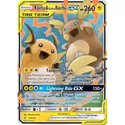 Unified Minds - 054/236 - Raichu & Alolan Raichu GX (Lightly Played)