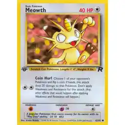 Team Rocket - 62/82 - Meowth - 1st Edition