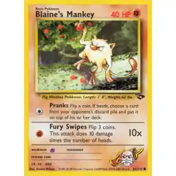 Gym Challenge - 063/132 - Blaine's Mankey (Near Mint -)