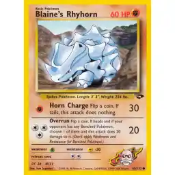 Gym Challenge - 065/132 - Blaine's Rhyhorn (Near Mint -)