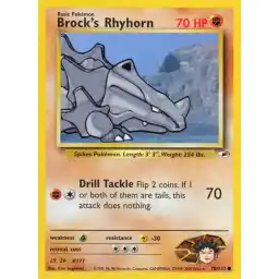 Gym Heroes - 070/132 - Brock's Rhyhorn (lv 29) (Lightly Played)