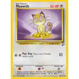 Base Set 2 - 080/130 - Meowth (Lightly Played)