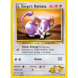 Gym Heroes - 082/132 - Lt. Surge's Rattata (Lightly Played)