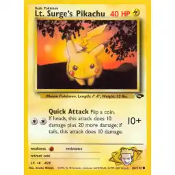 Gym Challenge - 084/132 - Lt. Surge's Pikachu (Near Mint -)