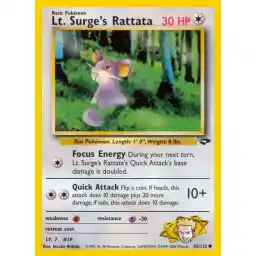 Gym Challenge - 085/132 - Lt. Surge's Rattata (Near Mint -)