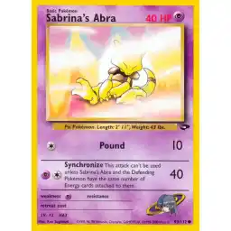 Gym Challenge - 093/132 - Sabrina's Abra (Lv 12) (Near Mint -)