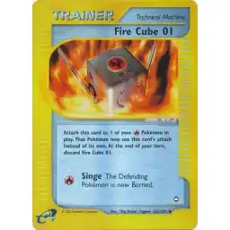 Aquapolis - 122/147 - Fire Cube 01 - Reverse Holo (Near Mint -)