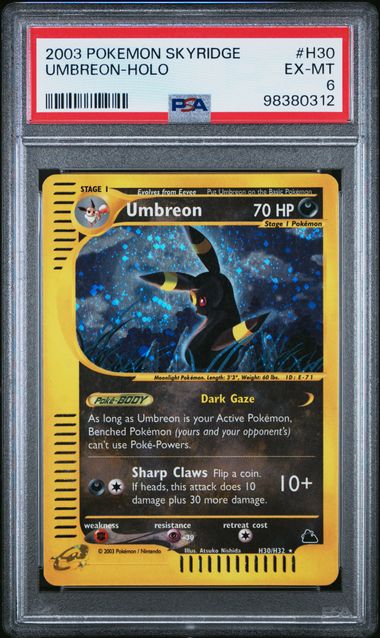 [Tradable] PSA 6 Excellent - 2003 Pokemon Skyridge Umbreon Holo #H30