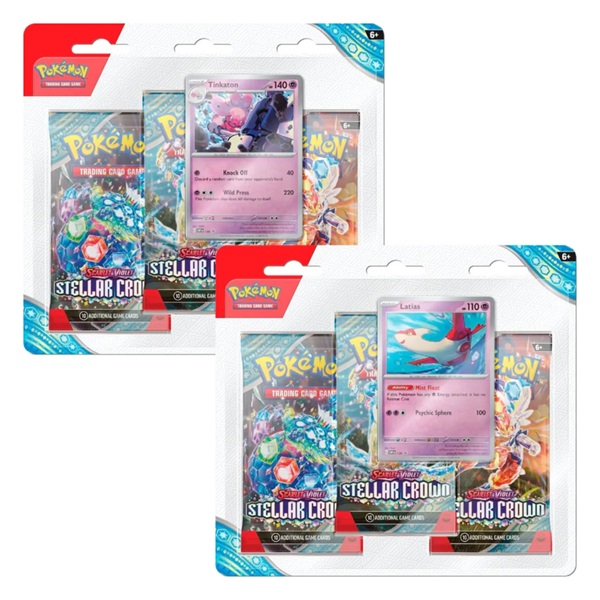 Pokemon Stellar Crown Tinkaton + Latias Blister 3-Pack Bundle