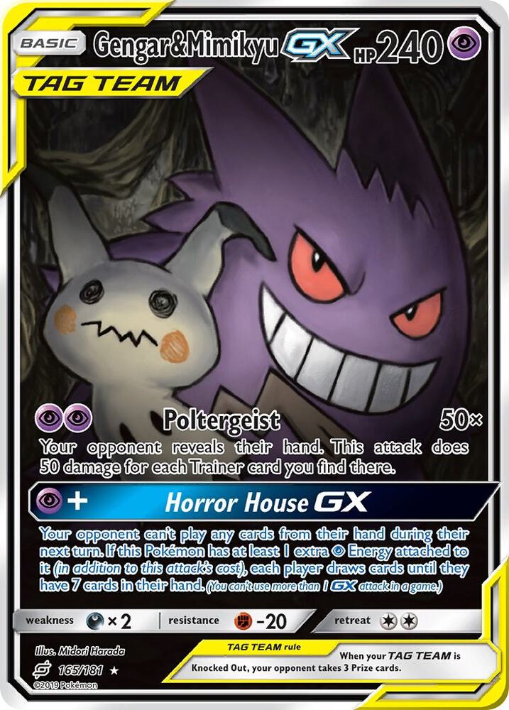 Team Up - 165/181 - Gengar & Mimikyu GX (Moderately Played)