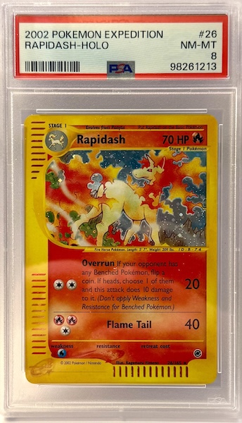 PSA 8 Near Mint - 2002 Pokemon Expedition Rapidash Holo #26