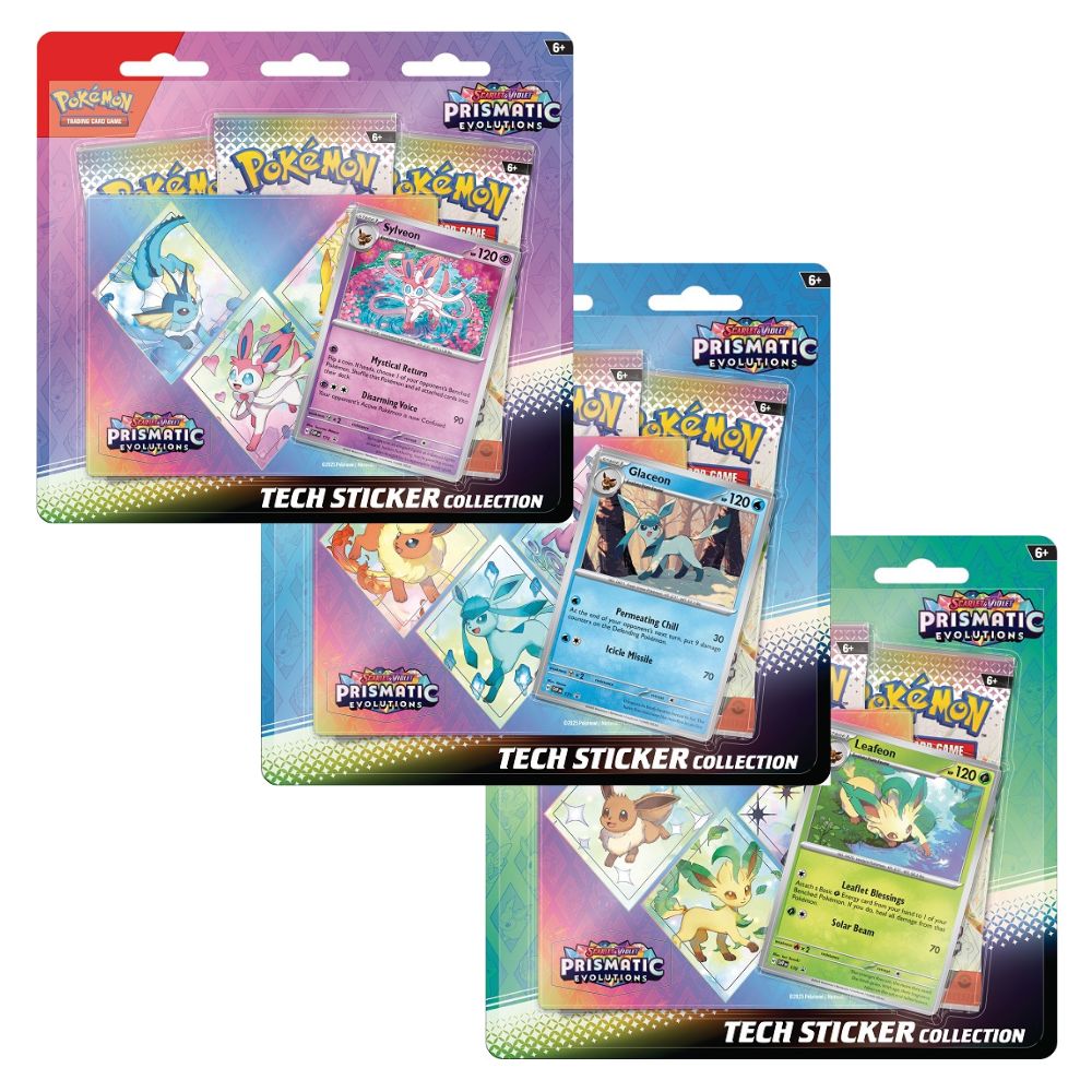 Pokemon Prismatic Evolutions Tech Sticker Collection Bundle (3 pcs)