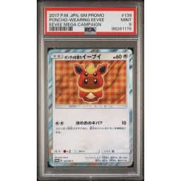 PSA 9 Mint - 2017 Pokemon Japanese Promo Poncho-wearing Eevee #139